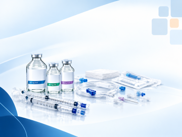 produse medicale pe fundal albastru minimalist